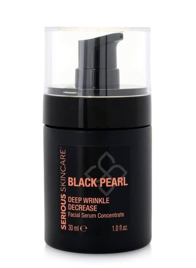 Serious Skincare سيروم مركز لتقليل التجاعيد العميقة من اللؤلؤ الأسود - يعزز تجديد خلايا البشرة - لؤلؤ أسود تاهيتي، بولي ببتيدات، وكافيار أسود - معادن بحرية - 1 أونصة (1 عبوة) - Image 1