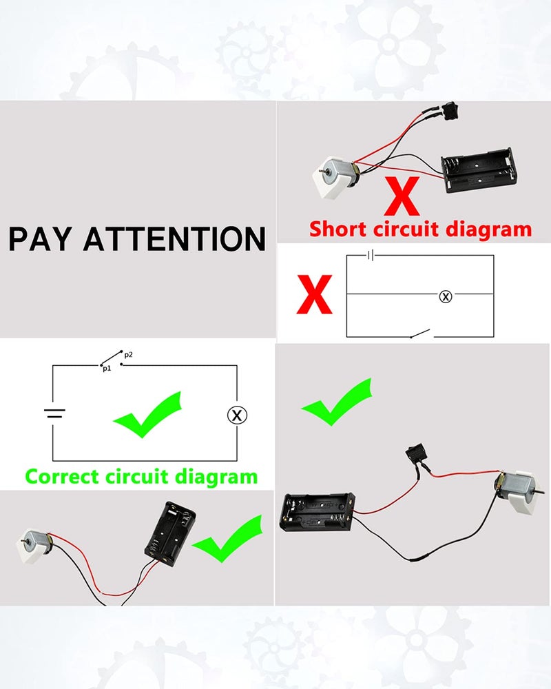 Sntieecr Sntieecr 6 Set Mini Generator Motors 3V-12V DC Motor, Wind Turbine Generator with Mini Fan Leaf and Plastic Motor Holder for DIY Educational Physics Experiment  - Image 2