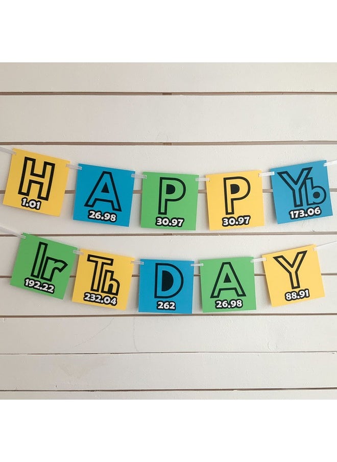 Pinfliers Pinfliers Science Theme Happy Birthday Banner for Boys/Girls, Paper Banner,10 pcs Bunting/Banner/Flags,45 inches in Length, Birthday Theme Decoration for Boys/Girls, Decoration Items for Birthday 