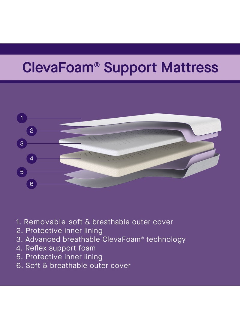 Clevamama ClevaFoam Support Mattress - Increased AirFlow - 70 x 140 x 9 cm - Cot Bed Size  - Image 5