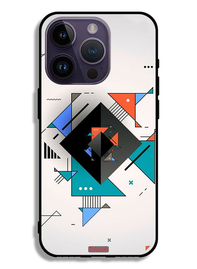 Tolwak Apple iPhone 14 Pro Protective Case Square And Triangle Shapes Abstract Pattern - Image 2