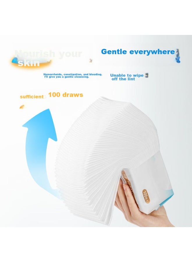 Ito 100% Pure Cotton Face Towels, 100 Sheets * 3 Packs, Soft Cotton Wipes, Disposable Face Cleansing Wipes, Facial Tissue Paper - Image 5