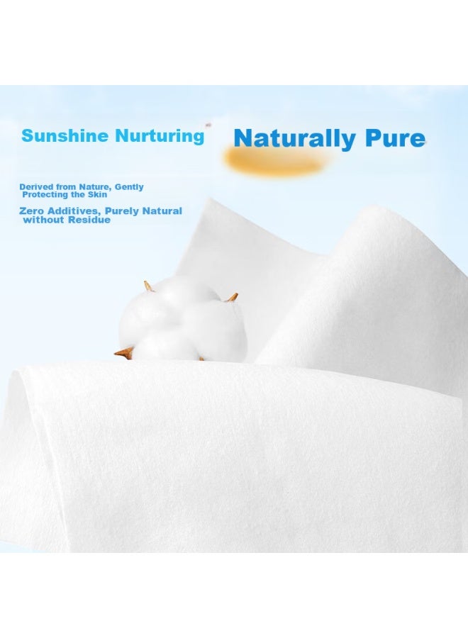 Ito 100% Pure Cotton Face Towels, 100 Sheets * 3 Packs, Soft Cotton Wipes, Disposable Face Cleansing Wipes, Facial Tissue Paper - Image 4