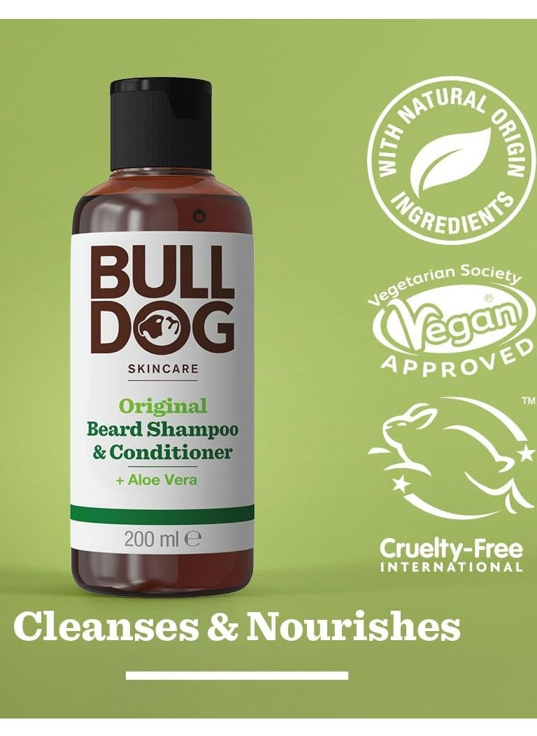 bulldog skincare Original Beard Shampoo & Conditioner + Aloe Vera 200ml  - Image 2