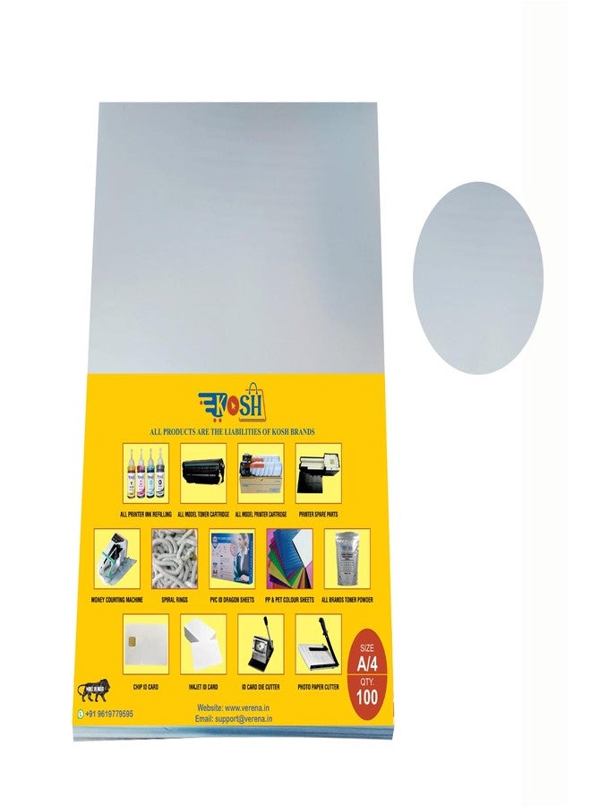 أوراق تجليد الكتب الحلزونية اللامعة من مادة PVC من كوش، مقاس A/4 (مجموعة من 100 ورقة) (لامعة شفافة)