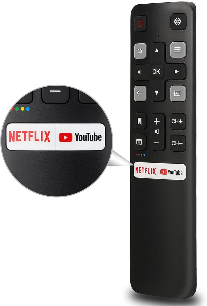 LOUTOC Replacement Remote Control Only for All TCL TV, Compatible for All TCL Android 4K UHD Smart TV(Without Voice Command) - Image 1