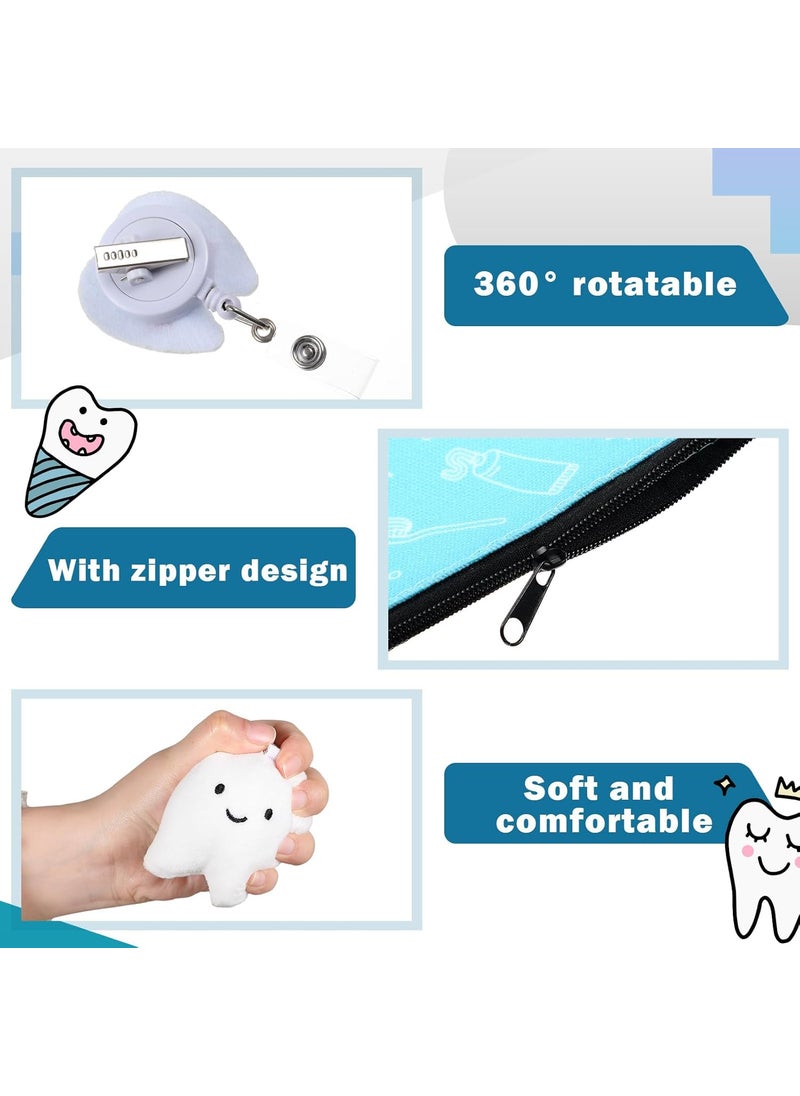 Reginary Reginary 6 Pcs Dental Hygienist Gifts for Women Include Inspirational Makeup Bag Tooth Shape Felt Badge Holder Soft Teeth Keychain Greeting Cards and 2 Cute Teeth Ballpoint Pen for Dentist Nurse Gift  - Image 3