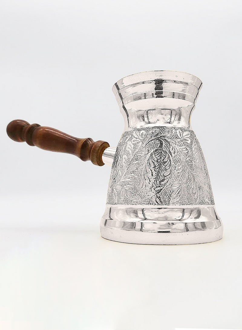 Elegant Home Turkish Coffee Pot 12Cm With Wooden Handle Made In India - Image 1