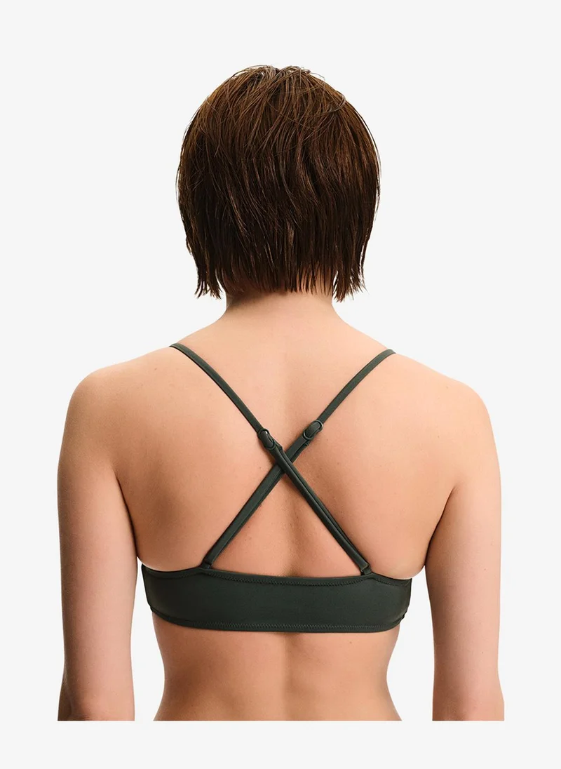 بنتي Women Bralette Green Bikini Top