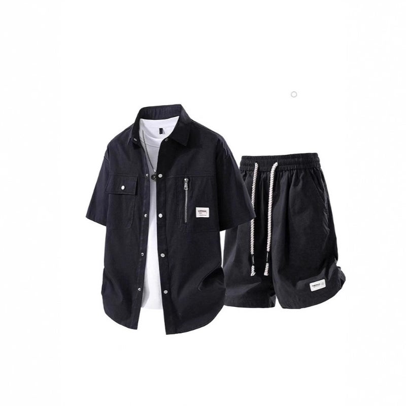 Men's Casual Tracksuit Set Short Sleeve Shorts 2-Piece - Image 4