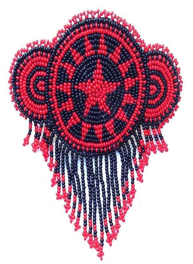 La vivia Handmade Beaded Indian Jewelery Hair Barrette, Seed Beads Native American Style Hair Clip for Women, Suitable for Different Occasions & Gifting. - Image 1