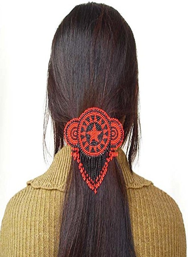 La vivia Handmade Beaded Indian Jewelery Hair Barrette, Seed Beads Native American Style Hair Clip for Women, Suitable for Different Occasions & Gifting. - Image 2