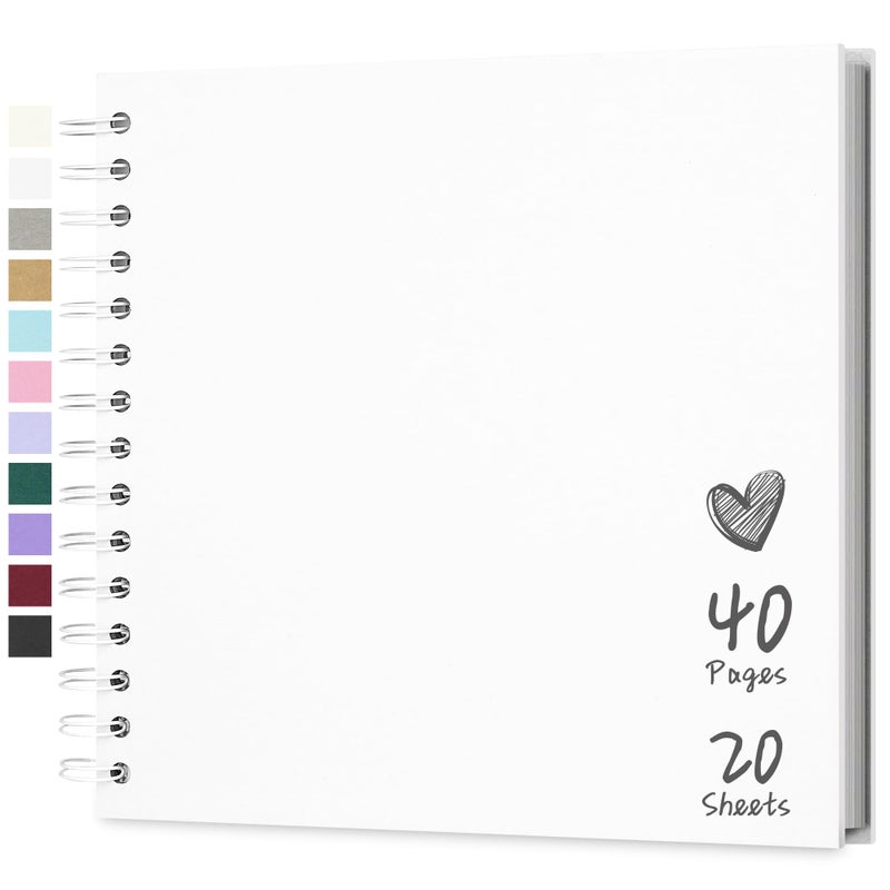 Hiwhy Scrapbook 8x8 Inch DIY Scrapbook Album Hardcover Kraft Paper Scrap Book Photo Albums 40 Pages Perfect for 4x6 / 5x7 Photos Memory Book for Family, Wedding - Image 1