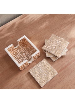 Home Box Armaya 4-Piece Zellige Print Coaster Set 10 x 4 x 10 cm  - Image 3