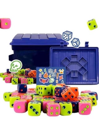 Quick-Paced Family Dice Game with Garbage Toss Challenge 80 Colorful Dice Set&Graffiti Sticker Pack for 2-6 Players,Perfect Interactive Party Game for Adults & Kids, Hilarious Game Night Entertainment - pzsku/ZCC780FC2BC9E0E6B5DCFZ/45/1748405176/db3b20ab-877f-474a-9a86-cbebb4299b68