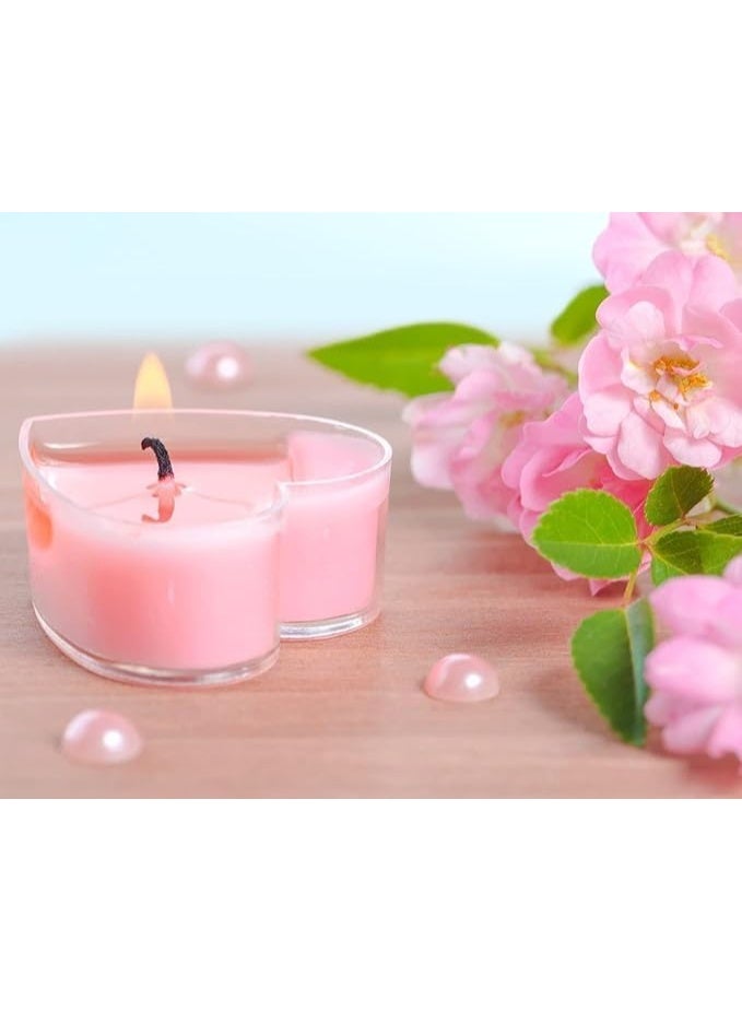 سبيس شوب عشر شموع حب على شكل قلب وشموع معطرة برائحة الورد شموع حب رومانسية لعيد الحب وطلب الزواج والزفاف وأعياد الميلاد والخطوبة أحمر - Image 2
