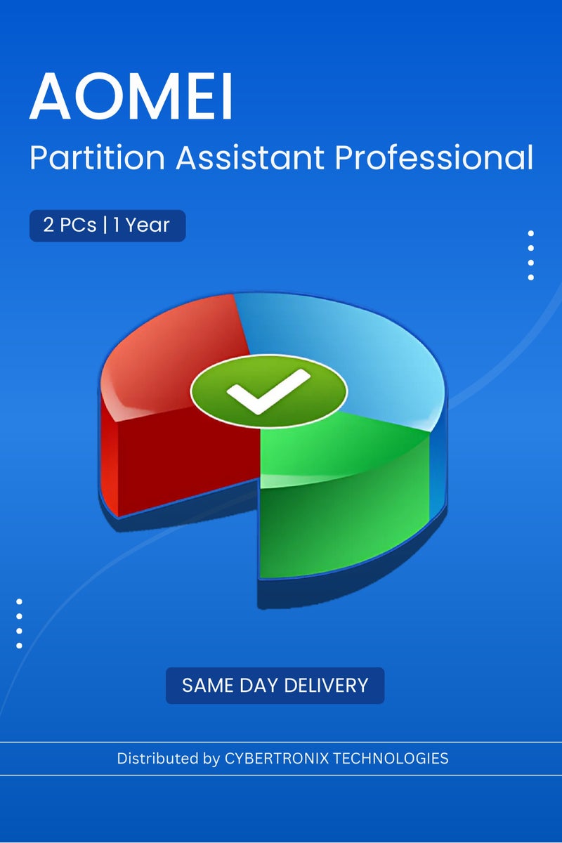 AOMEI Partition Assistant Professional 2PCs |  1 Year | Digital License | SAME DAY DELIVERY