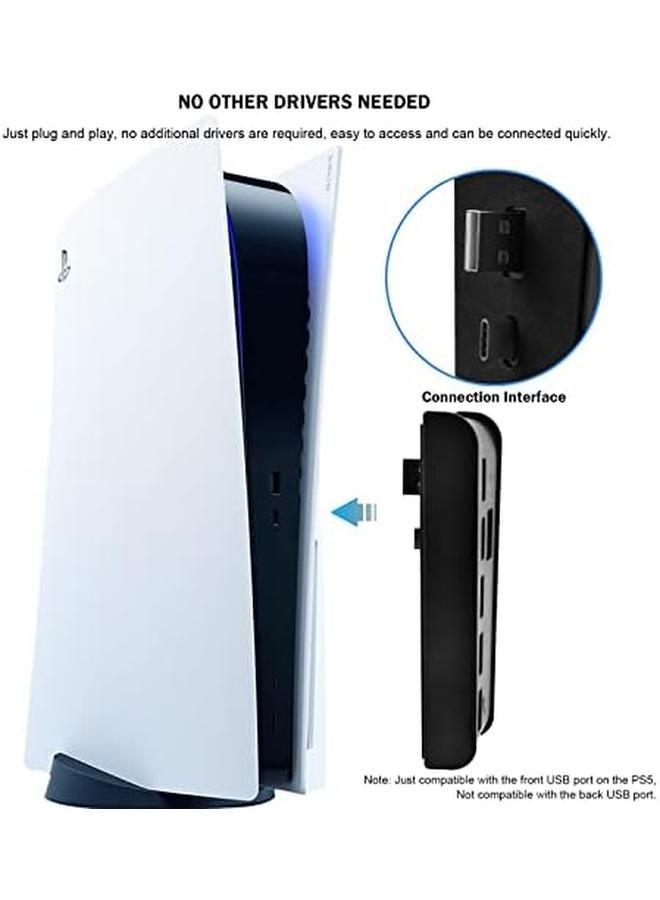 إيروريكس موزع USB لجهاز PS5، امتداد USB Type C 3.1، موسع نقل عالي السرعة مع 4 منافذ USB بالإضافة إلى منفذ شحن USB بالإضافة إلى محول منفذ USB C - أسود - Image 5