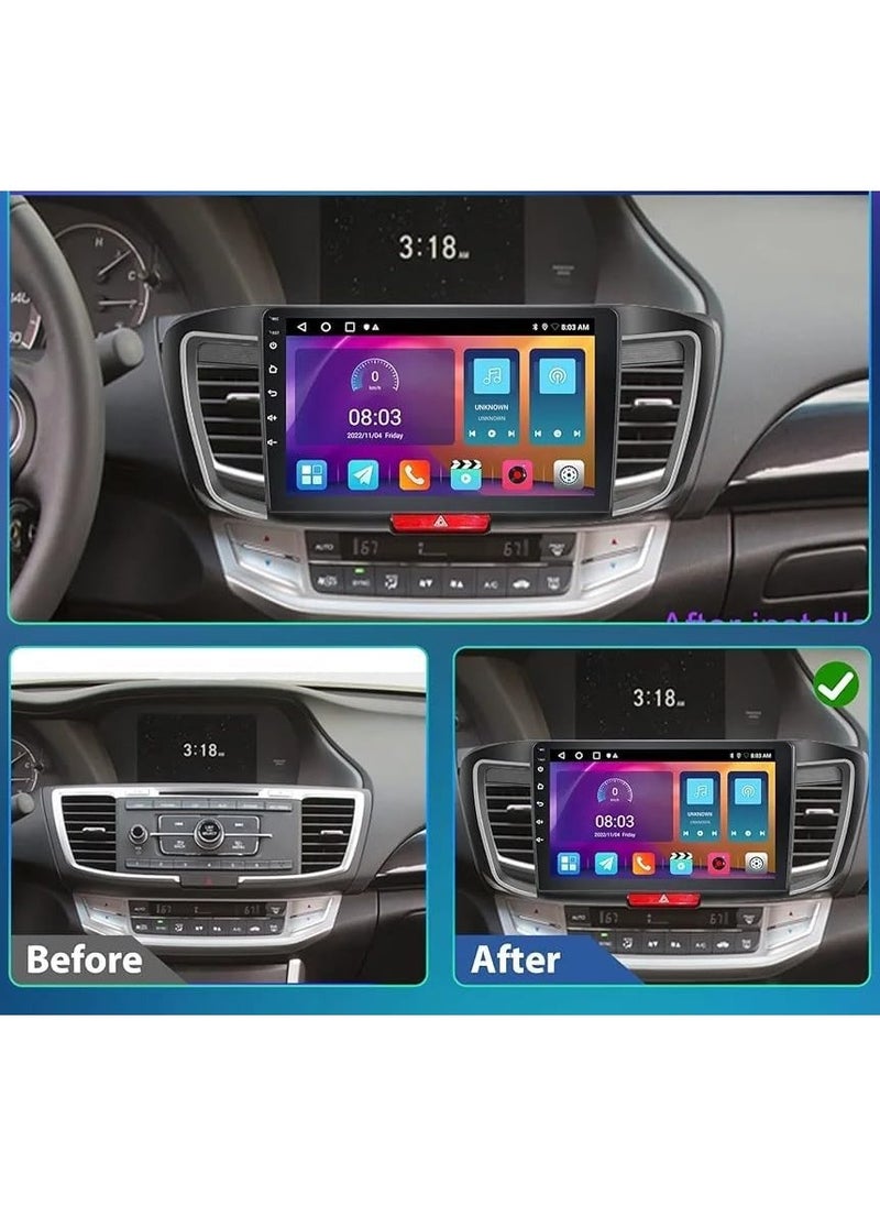 Vierex - Car Stereo for Honda Accord 9th 2.4L 2013-2016 With Wireless Apple Carplay Android Auto 4GB Ram 10.1'' HD Touchscreen Car Radio with WiFi GPS Navigation Bluetooth FM/RDS SWC HiFi Backup Camera - Image 1