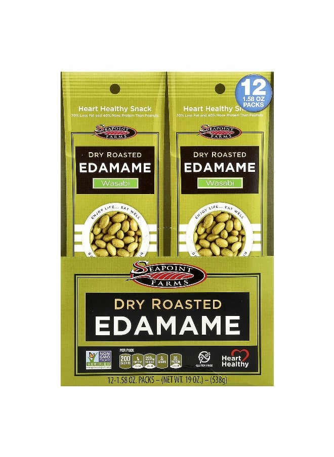 SEAPOINT FARMS Seapoint Farms, Dry Roasted Edamame, Wasabi, 12 Packs, 1.58 oz (45 g) Each  - Image 1