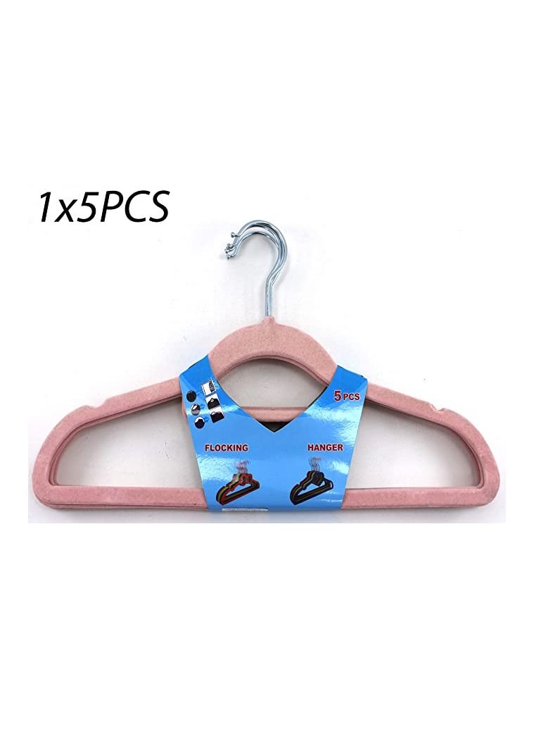 Velvet Hangers, Premium Quality Space Saving and Durable Velvet Hangers, Non Slip Suit Hangers, Kids Hangers, Sturdy Clothes Hangers- (Pack of 5pcs) (Normal)  - Image 2