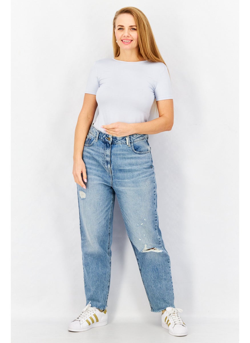 Don't Call Me Jennyfer - Women Short Sleeve Plain Bodysuit, Blue - Image 1