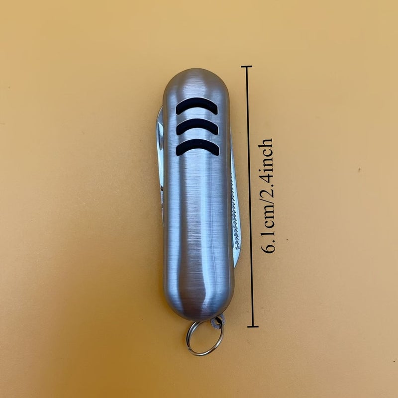 Silvery Stainless Steel 3 In 1 Mini Multi Tool Pendant Portable Bag Opener Nail File - Image 3