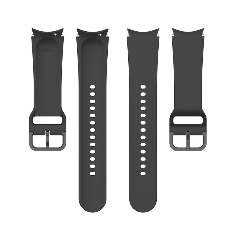 Replacement Strap For Samung Galaxy Watch4 40mm / 44mm Silicone Flat Buckle Watch Band(Black) - Image 2