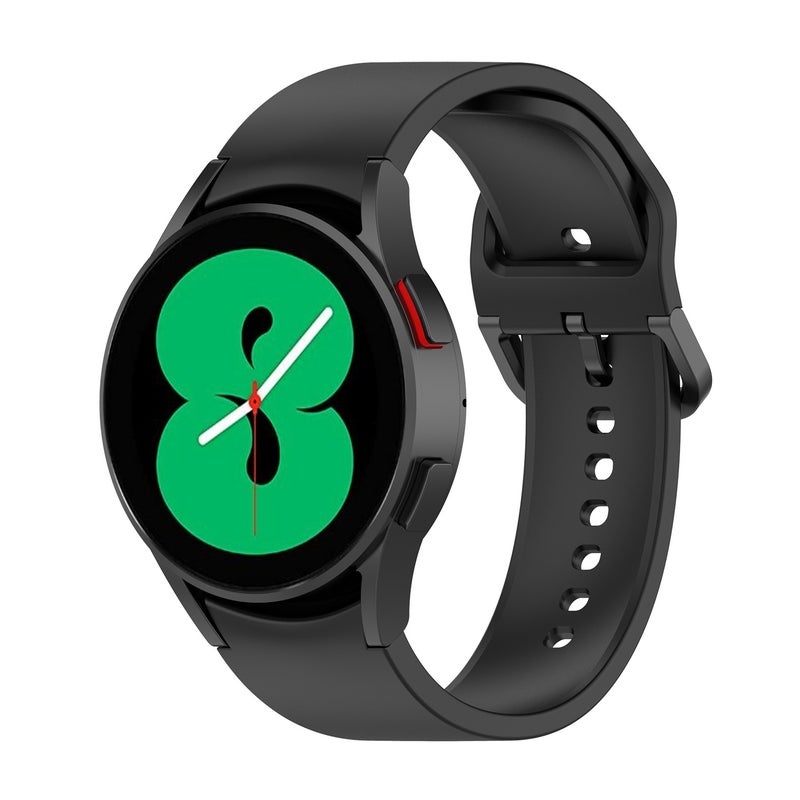 Replacement Strap For Samung Galaxy Watch4 40mm / 44mm Silicone Flat Buckle Watch Band(Black) - Image 4