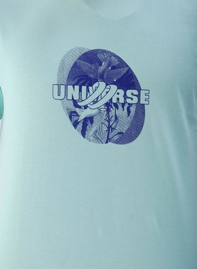 شركة المرآب الهندية Men Slim Fit Graphic Back Printed Round Neck Tshirt