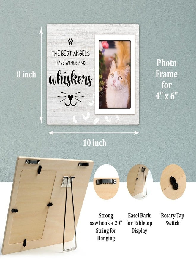 Milcier Cat Memorial Gifts for Loss of Cat, Pet Memorial Picture Frame 10x8 inch, Cat Loss Sympathy Gift for Women, Family, Lost of Cat Memorial Frame, for 4x6 inch Photo - Image 3