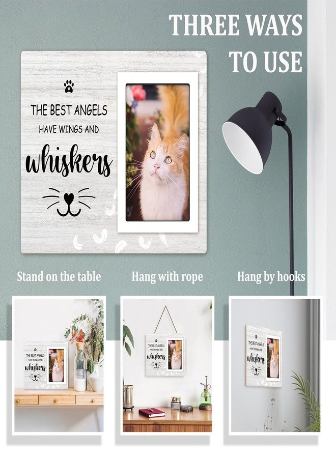 Milcier Cat Memorial Gifts for Loss of Cat, Pet Memorial Picture Frame 10x8 inch, Cat Loss Sympathy Gift for Women, Family, Lost of Cat Memorial Frame, for 4x6 inch Photo - Image 4