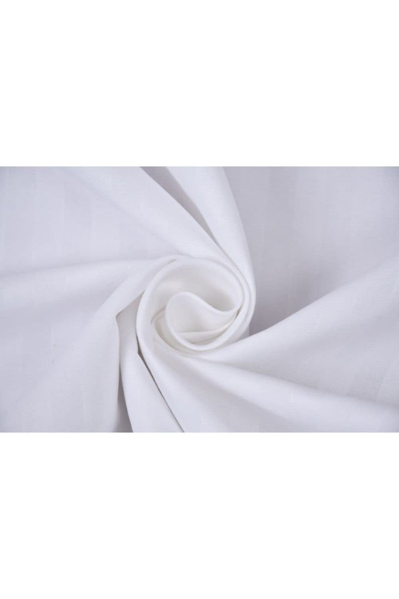 TrendRoad Glace Cotton Fitted Elastic Stripe Double Bedsheet| Bedsheet (78x72 inches Height: 10 inches) with 2 Pillow Cover(17x27 Inches)| Solid Print, Heavy & Thick Fabric| Color: White - Image 4