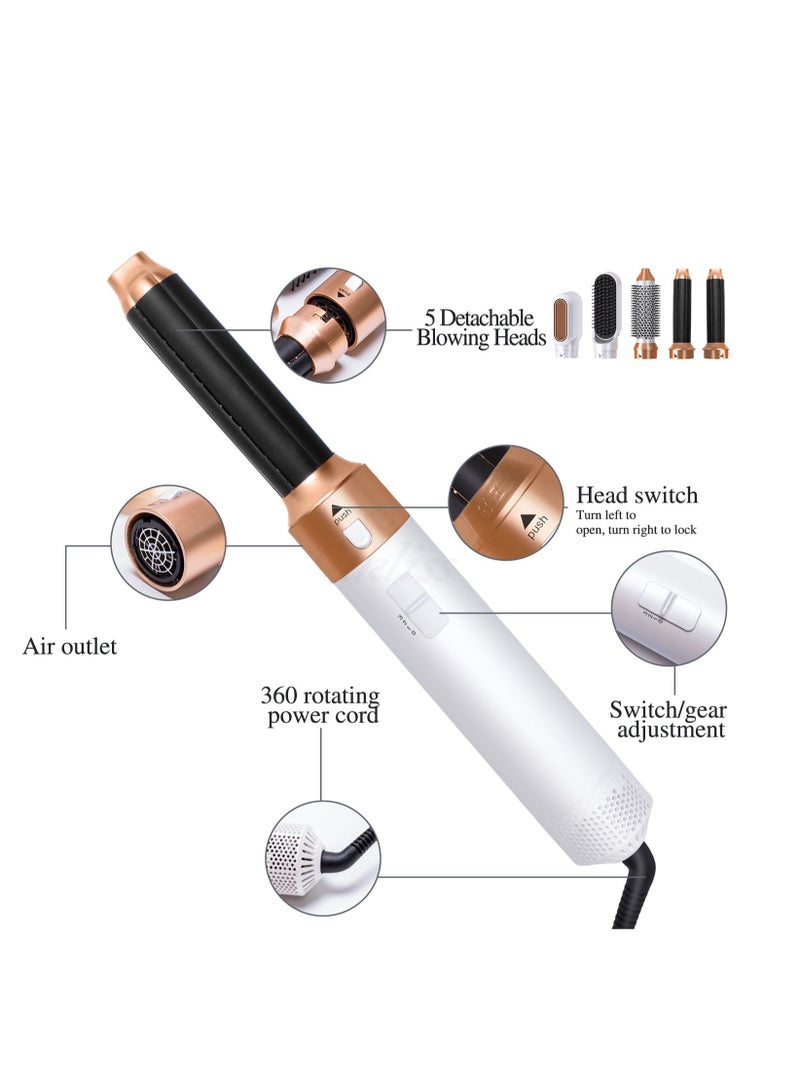 Five-in-One Hot Air Comb, Multifunctional Negative Ion Hair Dryer, Automatic Hair Curler, Straight Hair Dryer. Hair Dryer Styler Ideal for All Hairstyle - Image 3