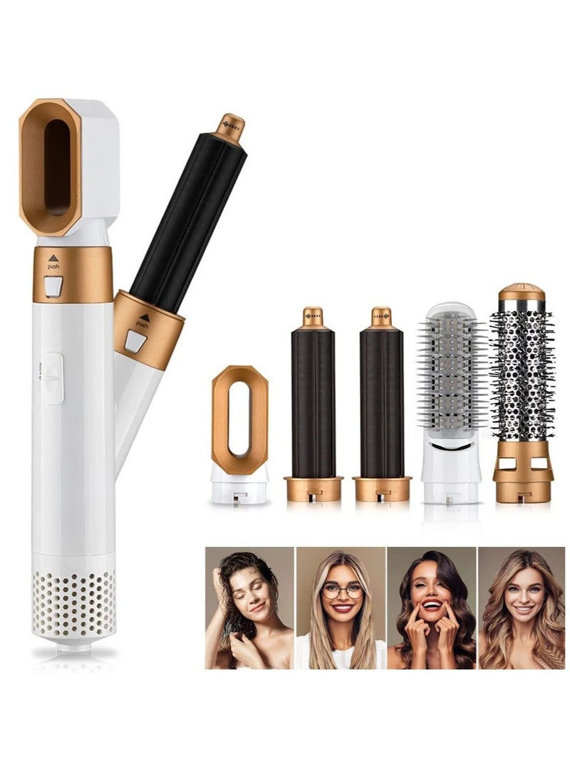 Five-in-One Hot Air Comb, Multifunctional Negative Ion Hair Dryer, Automatic Hair Curler, Straight Hair Dryer. Hair Dryer Styler Ideal for All Hairstyle - Image 1