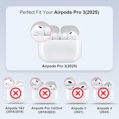 Meyaar for AirPods Pro 3 Case, Clear Magnetic Automatic Lock Cases with Phone Stand with Keychain Case for Airpod Pro 3 for Men & Women (Black) - Image 2
