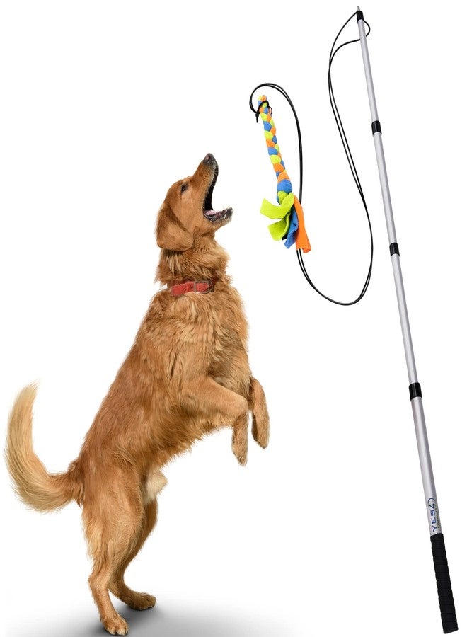 YES4QUALITY Flirt Pole for Dogs - Safe & Strong for Large Breeds with Non-Bungee Cord - Spring Pole for Tug of War, Interactive Play & Puppy Training - Heavy Duty Teaser Wand for Outdoor Exercise - Image 1