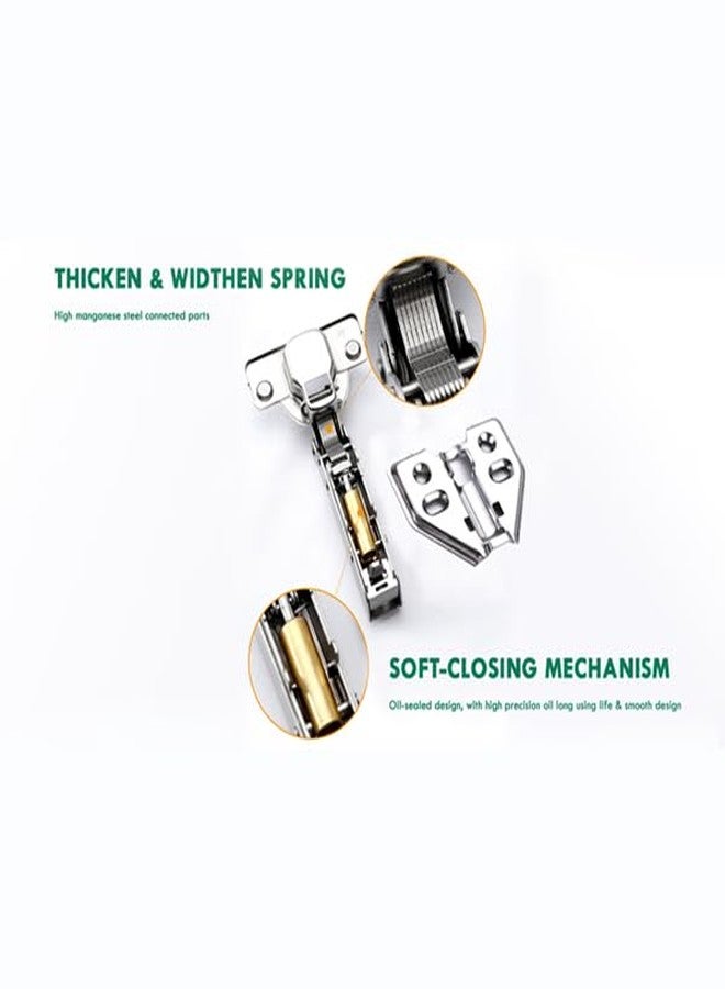 Volo Soft Close European Style Mild Steel 0 Crank Concealed Cabinet Hinges for Kitchen/Wardrobe/Office Cabinet. Hidden Self Closing Cabinet Hinges Brushed Nickel Concealed Hinge - 2 Way Adjustability (2 Sets) - Image 5