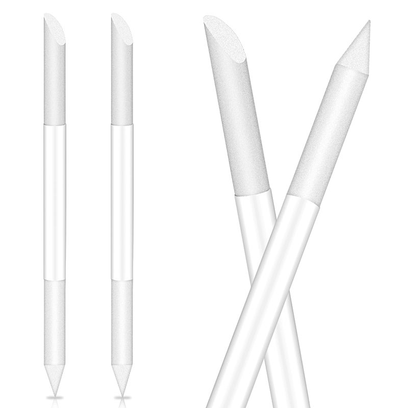 Sliverdew Glass Cuticle Pusher Set of 2 Cuticle Remover Tool Glass Nail Cuticle Trimmer Stick Double Sided Glass Manicure Sticks Angled Cuticle Filing Pusher