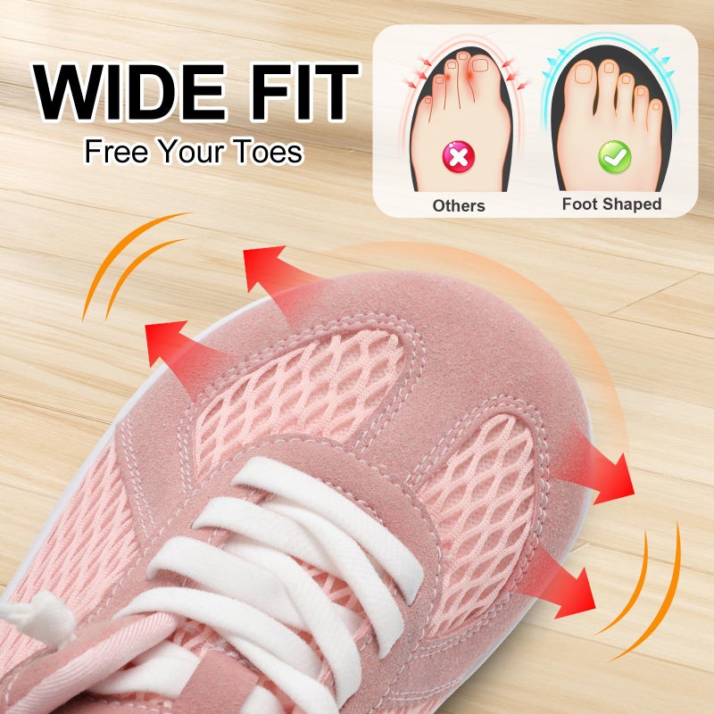LeIsfIt Women's Mules Wide Slip-on Mule Shoes Comfortable Backless Casual Sneakers Breathable Walking Shoes Pink Size 6 - Image 3