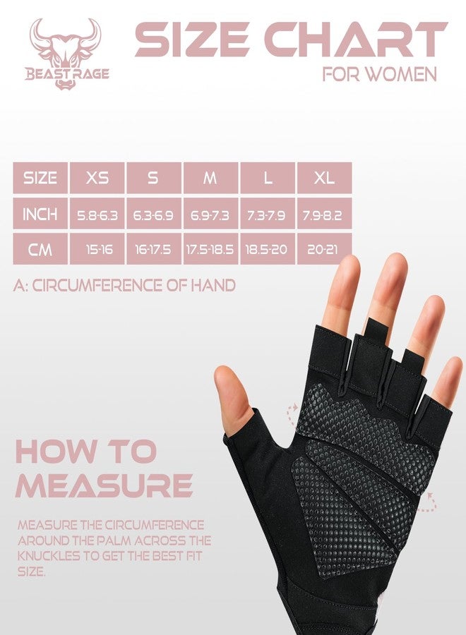 BEAST RAGE Weight Lifting Gloves for men and women, Gym Gloves for Crossfit.Breathable,Non-Slip Silicon padded palm Protection workout gloves for weightlifting, Cycling,Strength training (Pink, XS) - Image 5