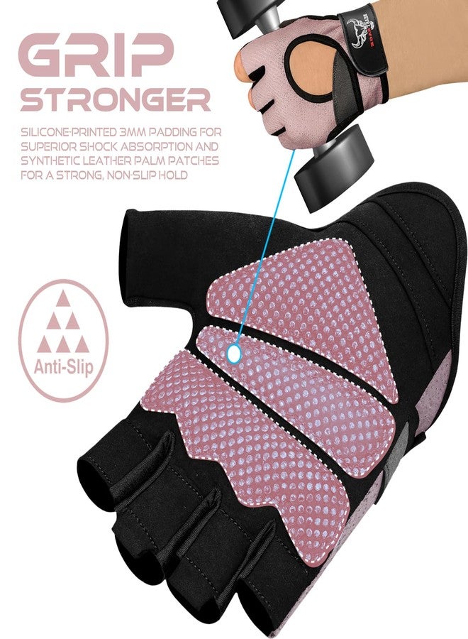 BEAST RAGE Weight Lifting Gloves for men and women, Gym Gloves for Crossfit.Breathable,Non-Slip Silicon padded palm Protection workout gloves for weightlifting, Cycling,Strength training (Pink, XS) - Image 4