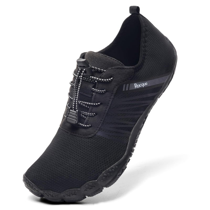 Racqua Water Shoes Womens Mens Swim Aqua Quick Dry Lightweight Non-Slip Barefoot Pool Beach Surfing Outdoor Sport Black/Grey 10 Women/9 Men - Image 5