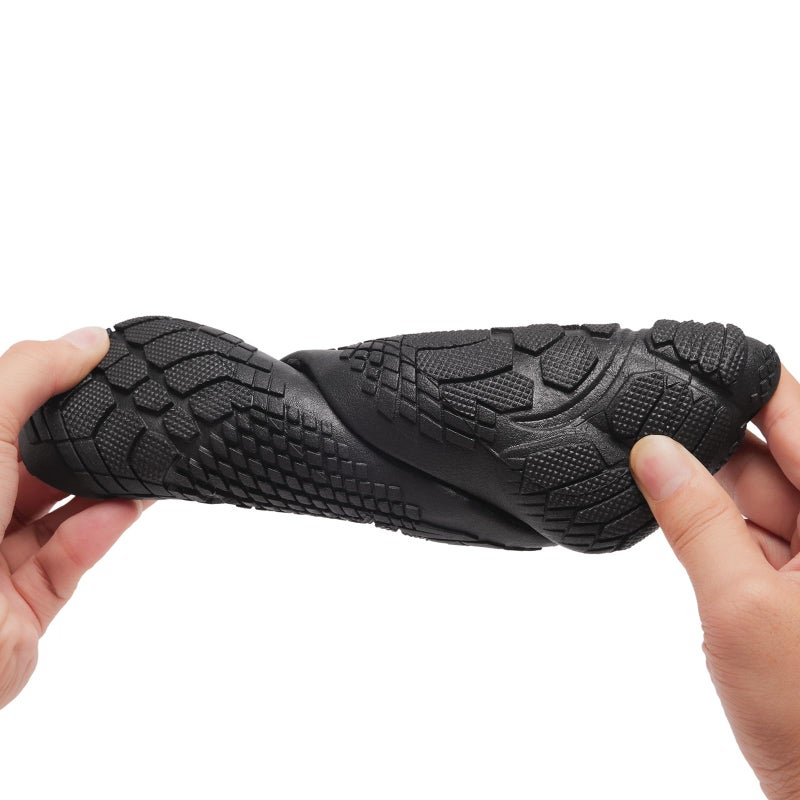 Racqua Water Shoes Womens Mens Swim Aqua Quick Dry Lightweight Non-Slip Barefoot Pool Beach Surfing Outdoor Sport Black/Grey 10 Women/9 Men - Image 2