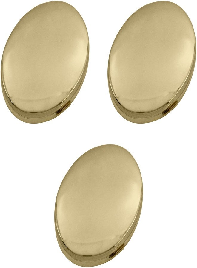 Stephanie Imports Set of 3 Double Sided Magnifying Compact Mirrors with Reflective Metal Finish (Gold, Oval) - Image 2