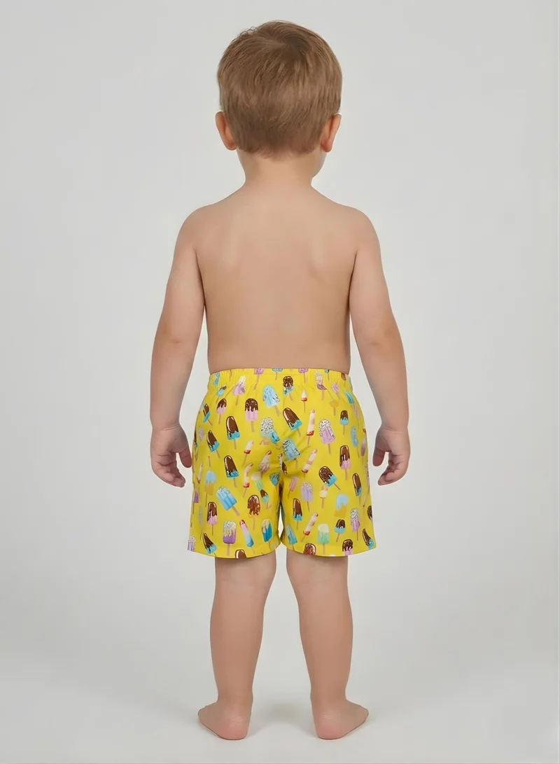 Just Nature Treats In Yellow Swim Shorts