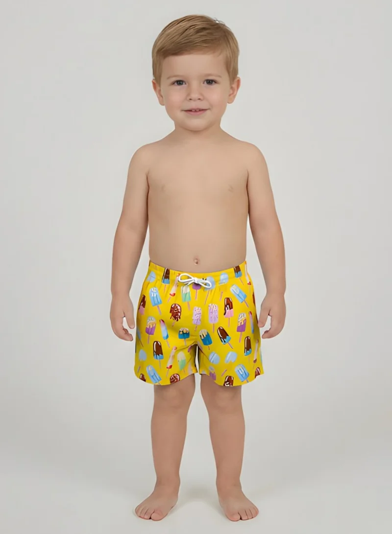 Just Nature Treats In Yellow Swim Shorts