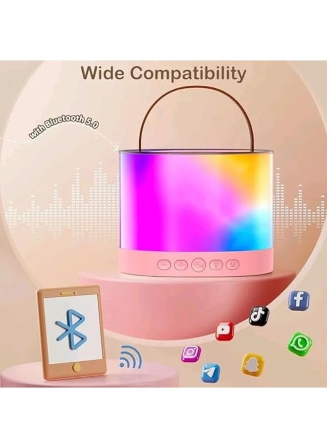 K52 Portable Bluetooth Karaoke Speaker with 1 Wireless Microphones Pink