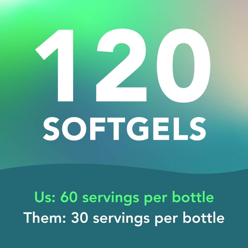 AMANDEAN مكمل أمانديان النباتي أوميغا 3 بديل زيت السمك الفاخر زيت الطحالب DHA EPA خالي من الكاراجينان كبسولات لينة 120 حبة - Image 5