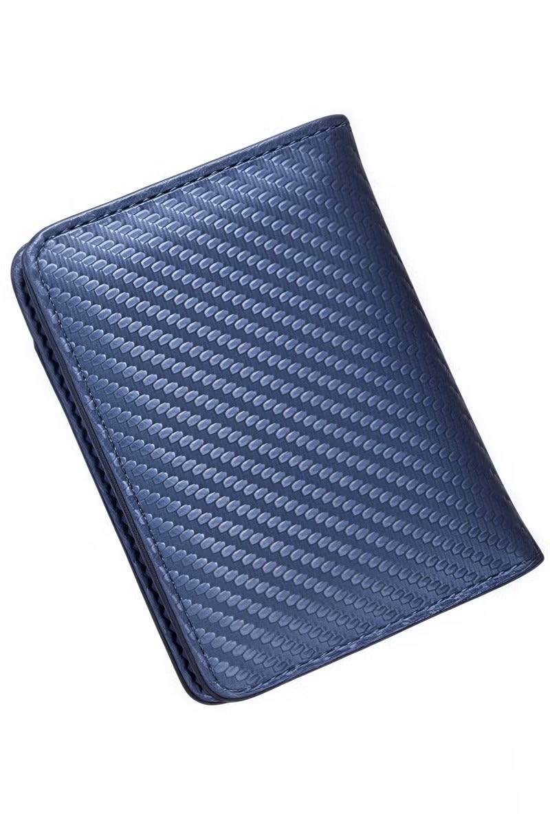 Men's wallet, carbon fiber texture wallet, simple design, card slots and money clip, durable, multi-card capacity - Image 5
